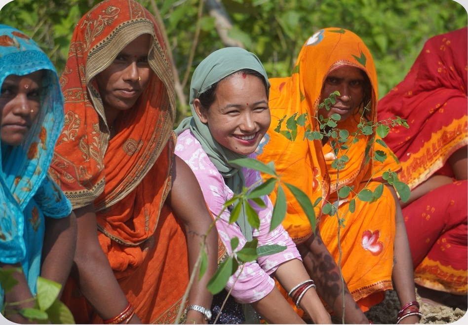 Members from Women Group planting at Dhanushadham Wildlife Corridor Project
